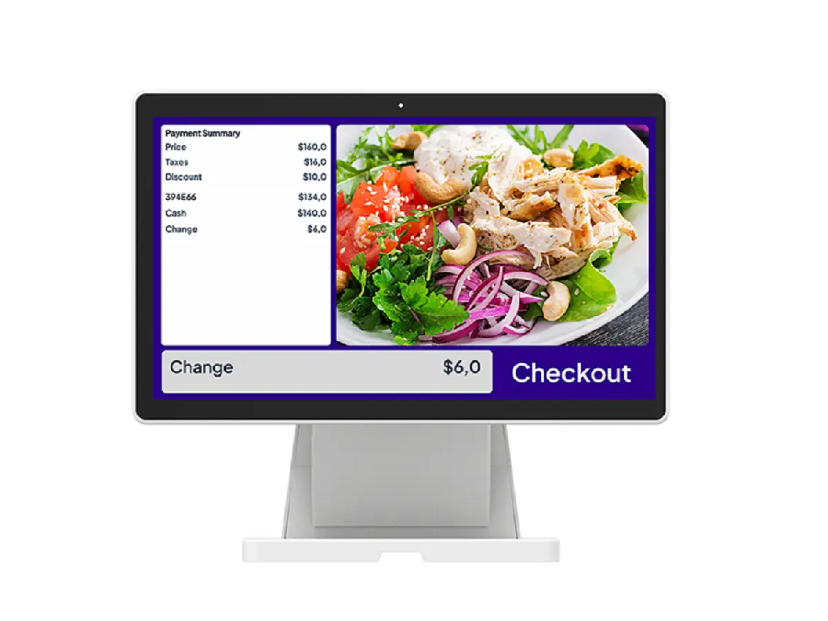 Front view of OA1216A 15.6-inch Android POS terminal