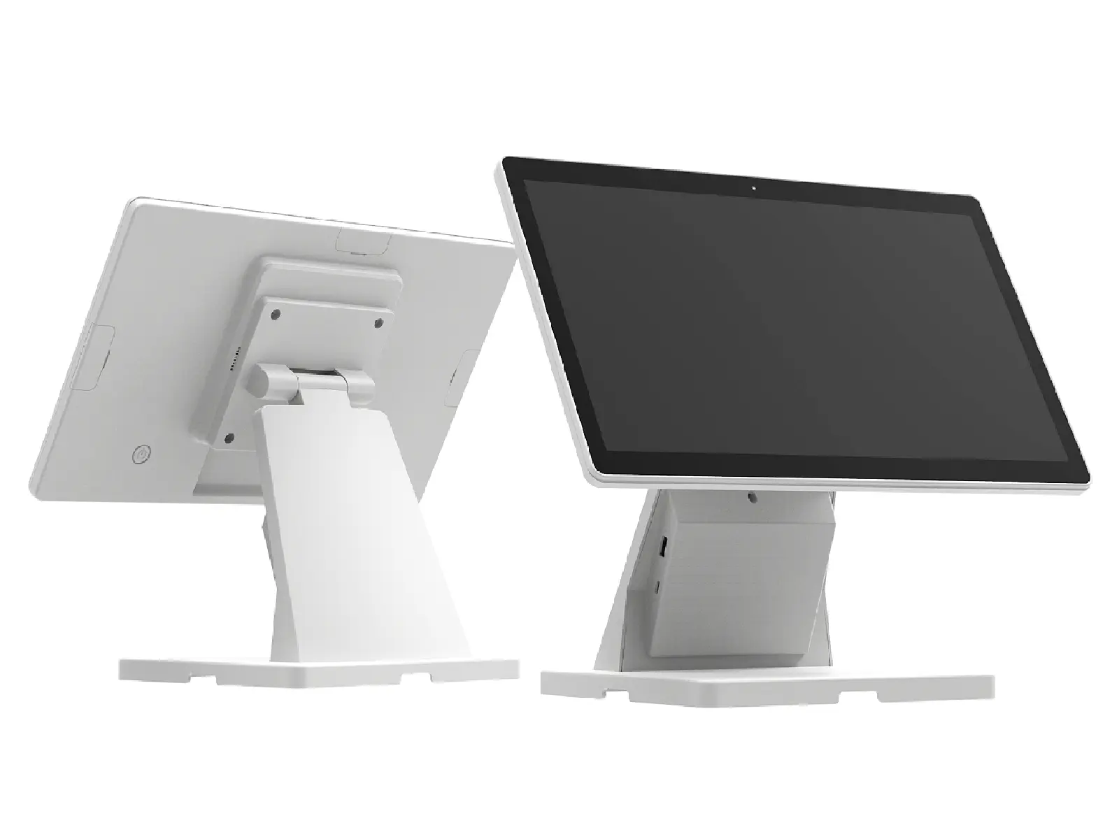 OA1216A 15.6-inch Android POS terminal shown from front and rear views